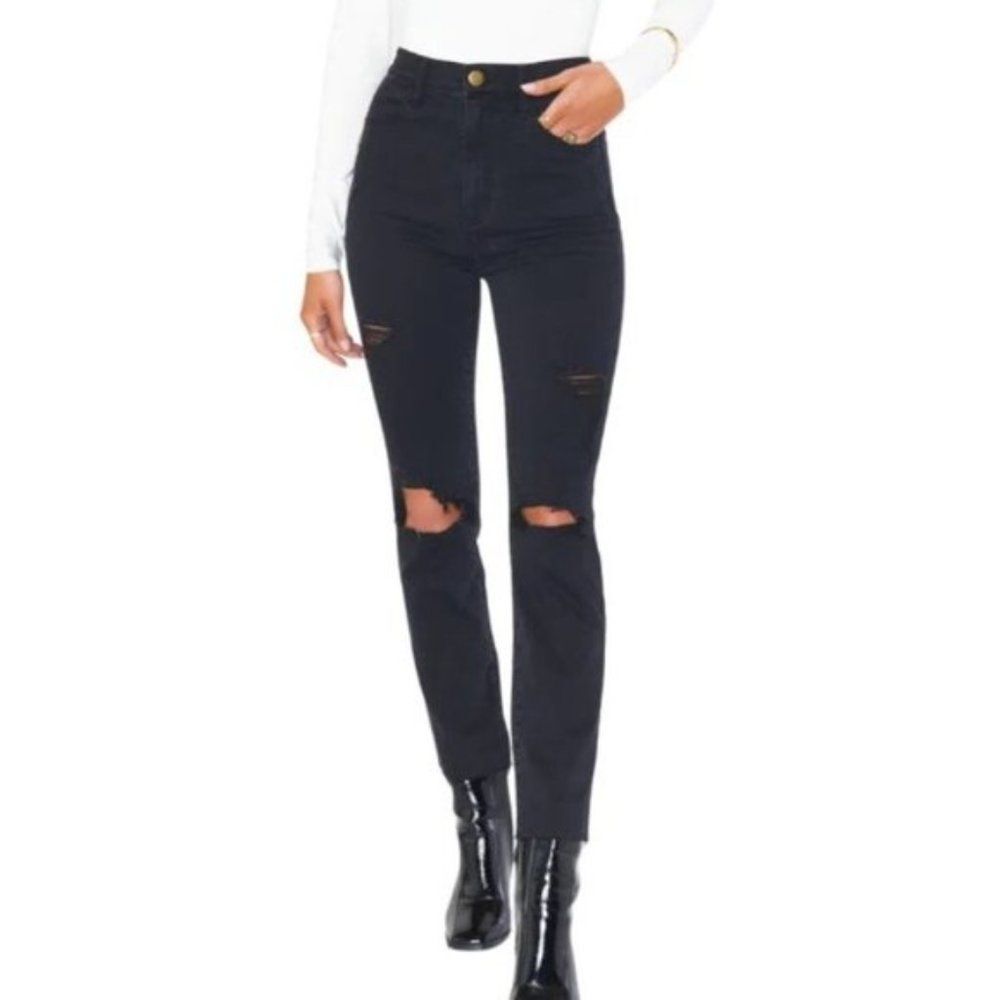 SHOW ME YOUR MUMU SOHO ZIP UP SKINNIES IN VINTAGE BLACK 31 - Picture 4 of 12